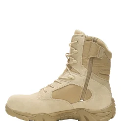 Wolverine Ates, Gx-8, Desert, Composite Toe, Side Zip, Boot, Suede Leather, Nylon Upper, Moisture-Wicking, Cushioned Insert, Ykk Zipper, Lightweight Eva Midsole, Non Metallic, Astm F2413-11, Slip Resistant Rubber Outsole, Cement Construction, Astm F2413-18 M I/75 C/75 Eh, Warrior Leather, Oil Resistant, Stain Resistant, Abrasion Resistant.