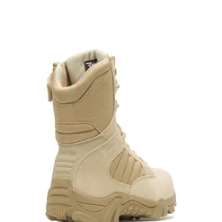 Wolverine Ates, Gx-8, Desert, Composite Toe, Side Zip, Boot, Suede Leather, Nylon Upper, Moisture-Wicking, Cushioned Insert, Ykk Zipper, Lightweight Eva Midsole, Non Metallic, Astm F2413-11, Slip Resistant Rubber Outsole, Cement Construction, Astm F2413-18 M I/75 C/75 Eh, Warrior Leather, Oil Resistant, Stain Resistant, Abrasion Resistant.