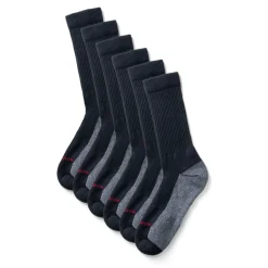 Wolverine Men'S Cotton Comfort Steel Toe Crew (6 Pk) Black Fashion