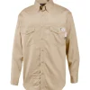 Wolverine Men'S Firezero Twill Long Sleeve Shirt Khaki Cheap