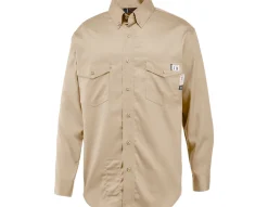 Wolverine Men'S Firezero Twill Long Sleeve Shirt Khaki Cheap