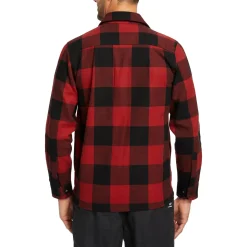 Wolverine Men'S Forge Flannel Overshirt Dark Red Plaid Cheap