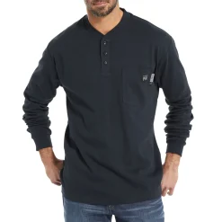 Wolverine Men'S Fr Long Sleeve Henley Navy Store