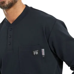 Wolverine Men'S Fr Long Sleeve Henley Navy Store
