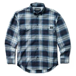 Wolverine Men'S Fr Plaid Long Sleeve Twill Shirt Navy Plaid Online