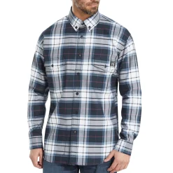 Wolverine Men'S Fr Plaid Long Sleeve Twill Shirt Navy Plaid Online
