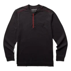 Wolverine Men'S Guardian Cotton™ Long Sleeve Henley Black Outlet
