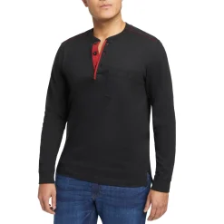 Wolverine Men'S Guardian Cotton™ Long Sleeve Henley Black Outlet