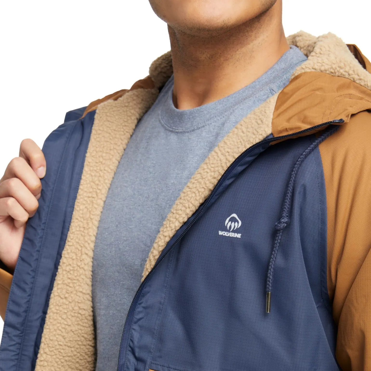 Wolverine Men'S I-90 Sherpa Lined Rain Jacket Navy Flash Sale