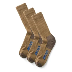 Wolverine Men'S 3-Pk Cotton Crew Sock Coyote Brown Hot
